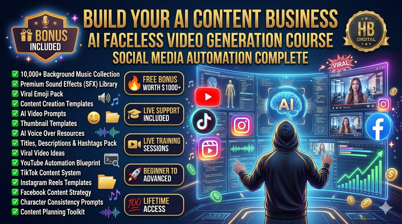 AI Animation Factory Complete Faceless Video Generation Course part0